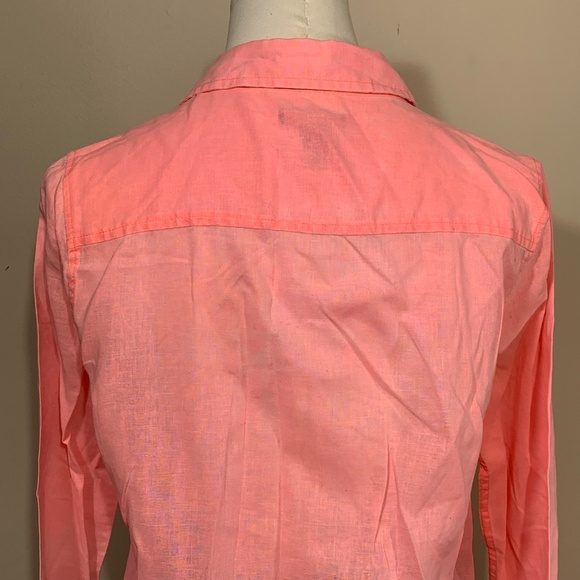 GAP Women’s Boyfriend Fit Button-Up Shirt Size XS Pink Linen Blend Long Sleeve - Picture 4 of 6